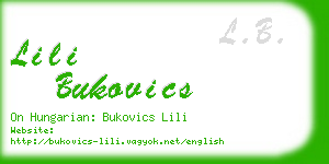 lili bukovics business card